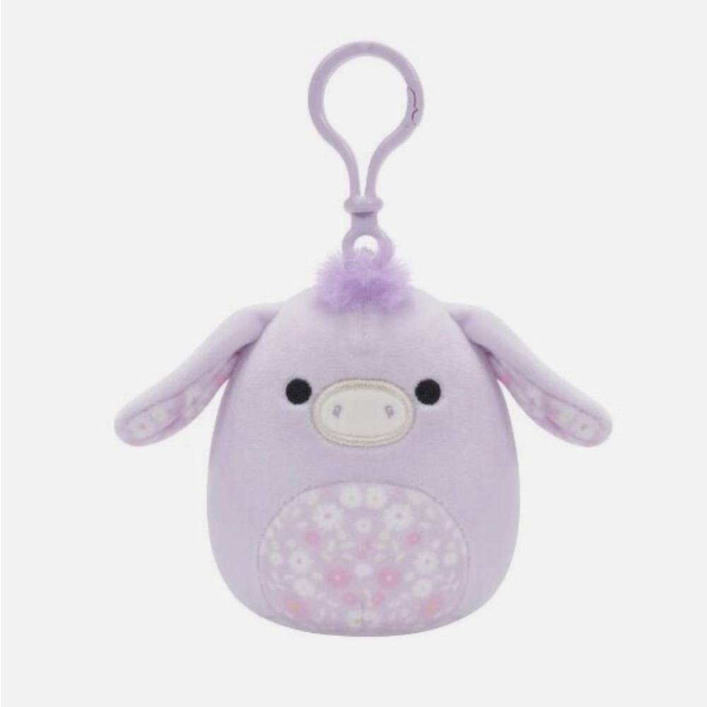 Purple Donkey Squishmallow keychain